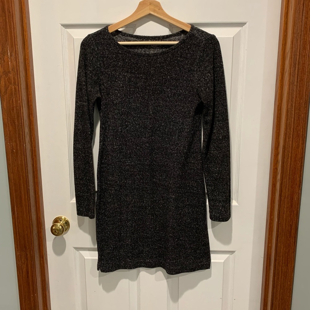 Loft dark grey sweater dress, size small.